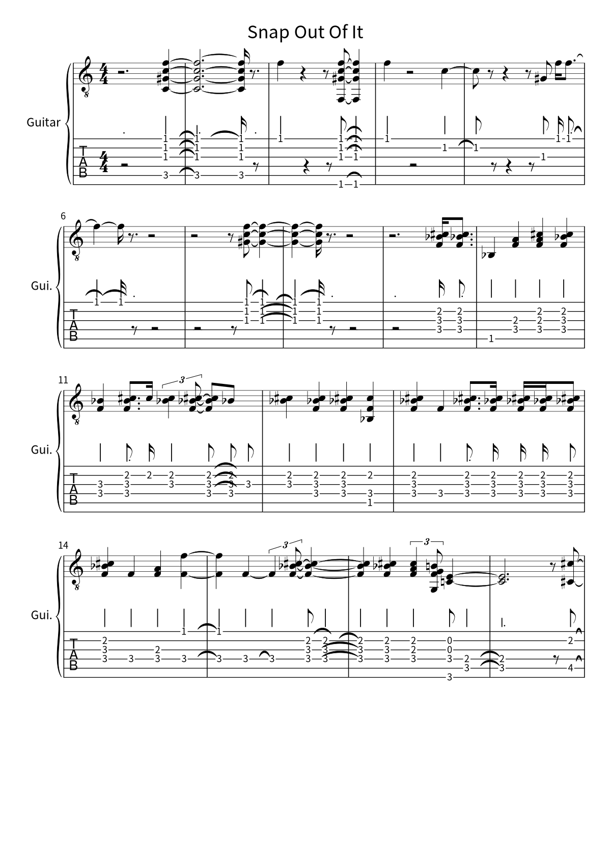 Arctic Monkeys《Snap Out Of It》吉他譜第 1 頁