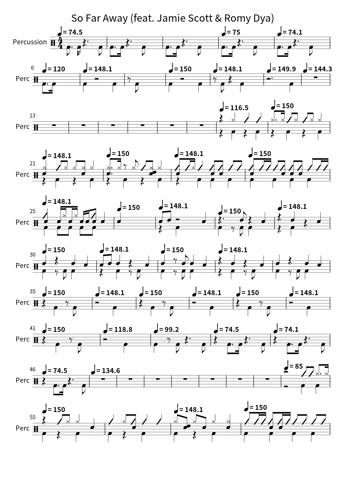 So Far Away (feat. Jamie Scott & Romy Dya) sheet preview
