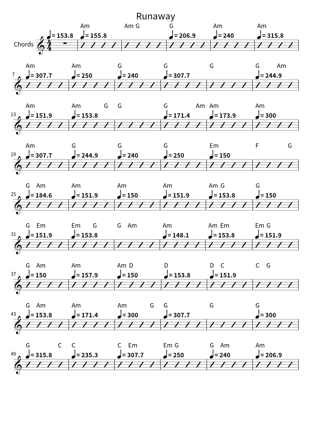 «Runaway» (Bon Jovi): аккордовая сетка, страница 1