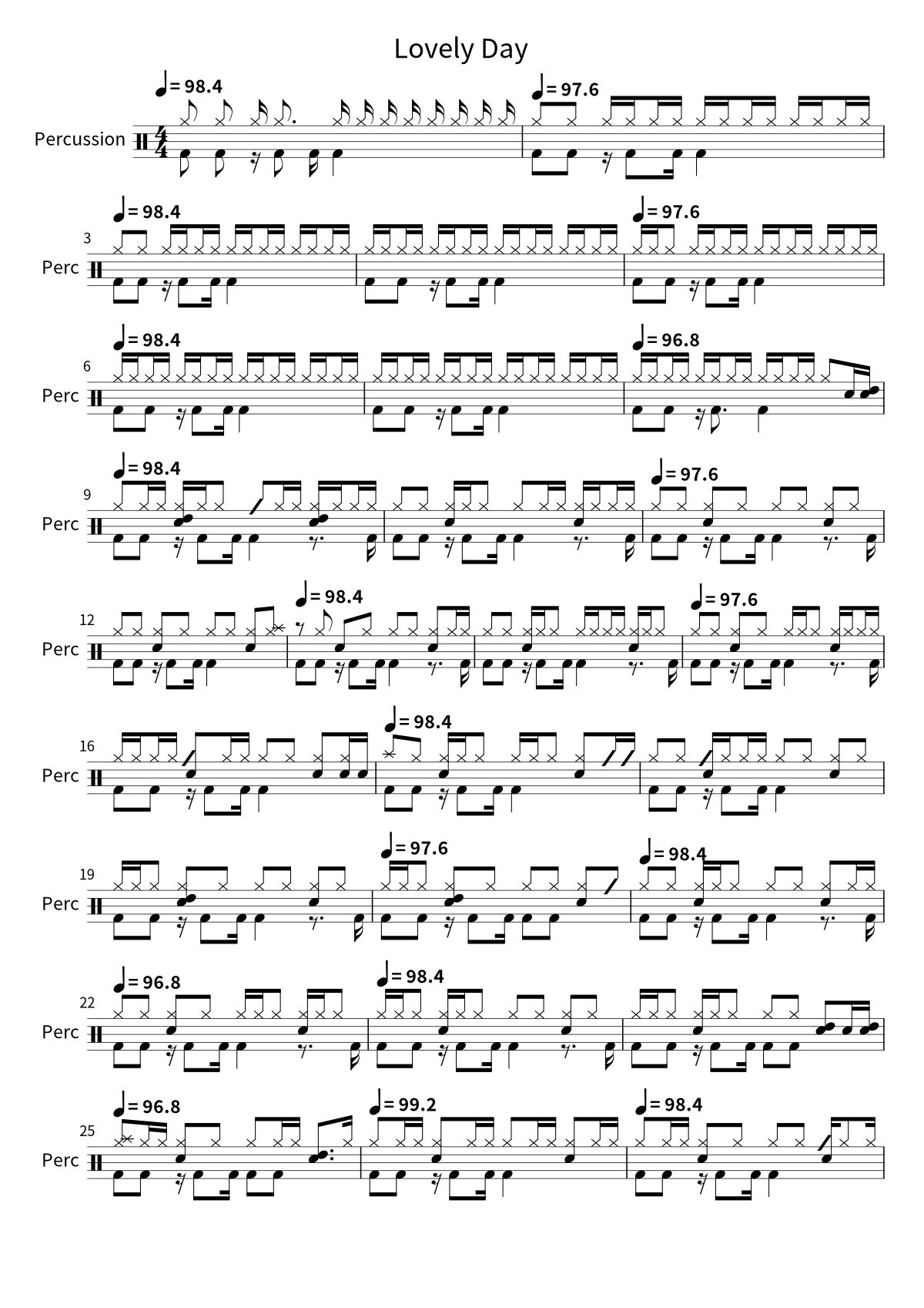 Lovely Day sheet preview