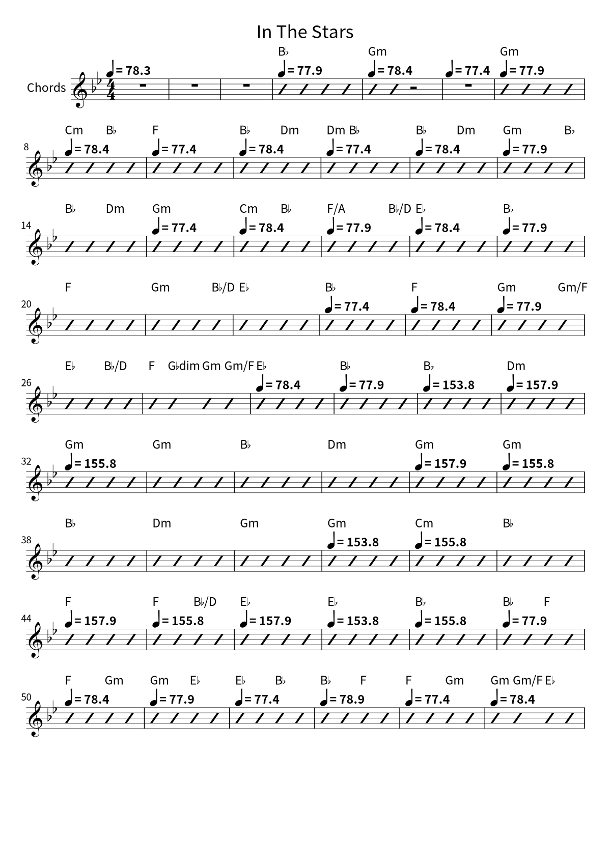 «In The Stars» (Benson Boone): аккордовая сетка, страница 1