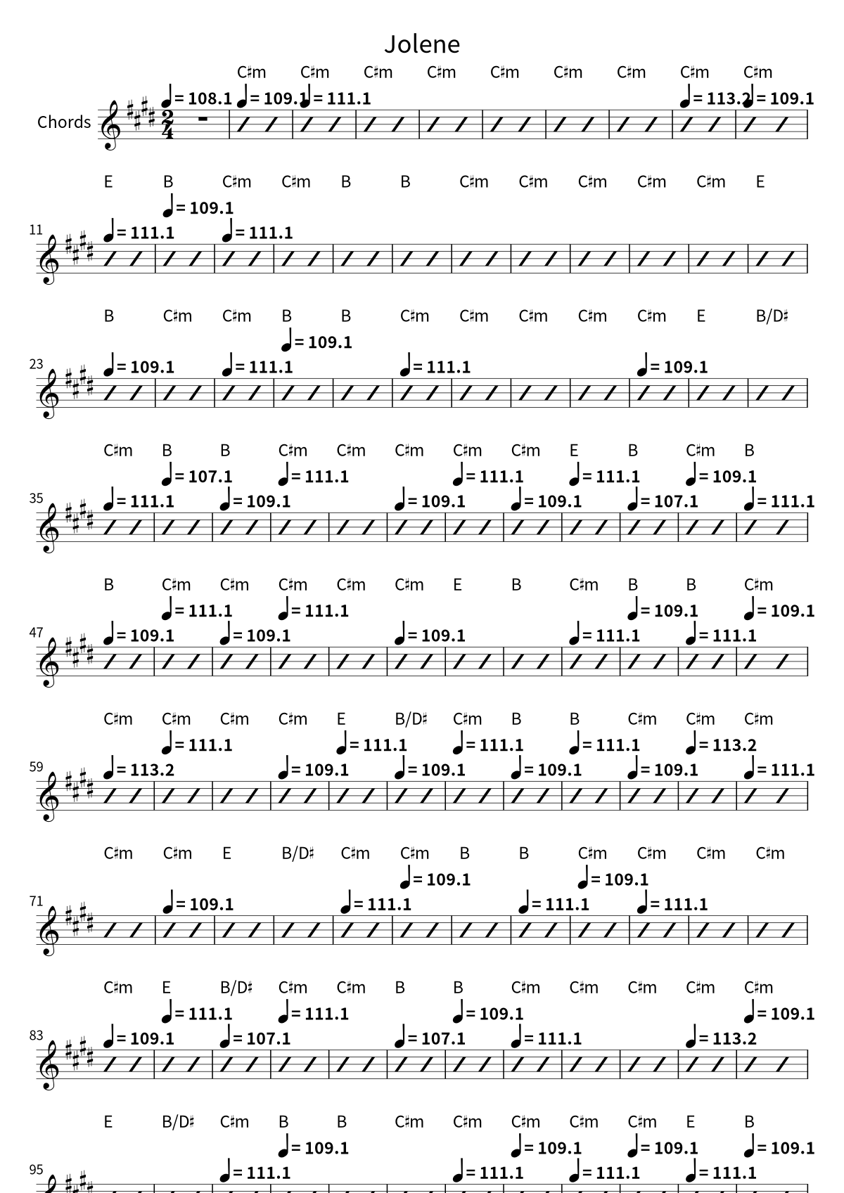 «Jolene» (Dolly Parton): аккордовая сетка, страница 1