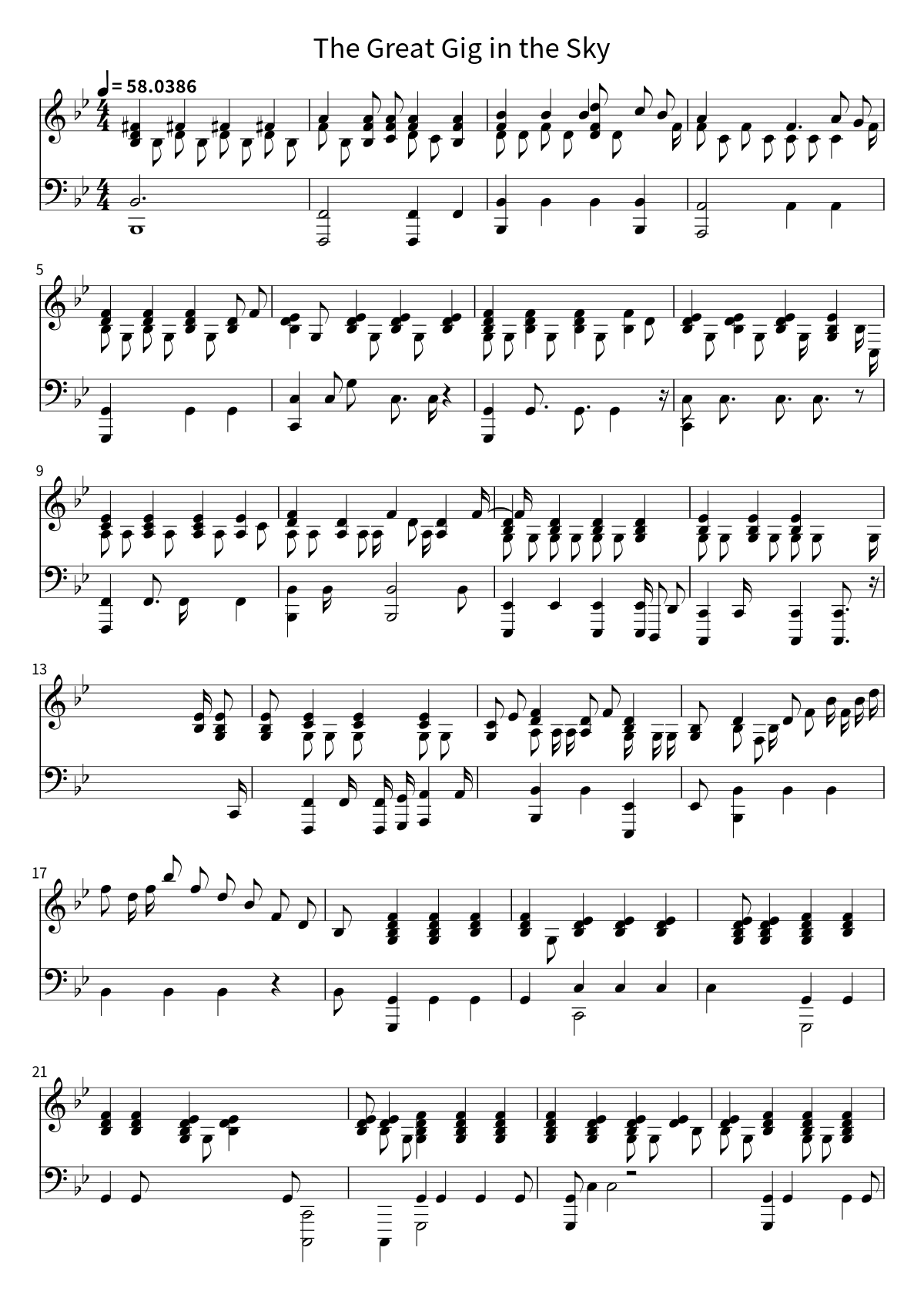 The Great Gig in the Sky sheet preview