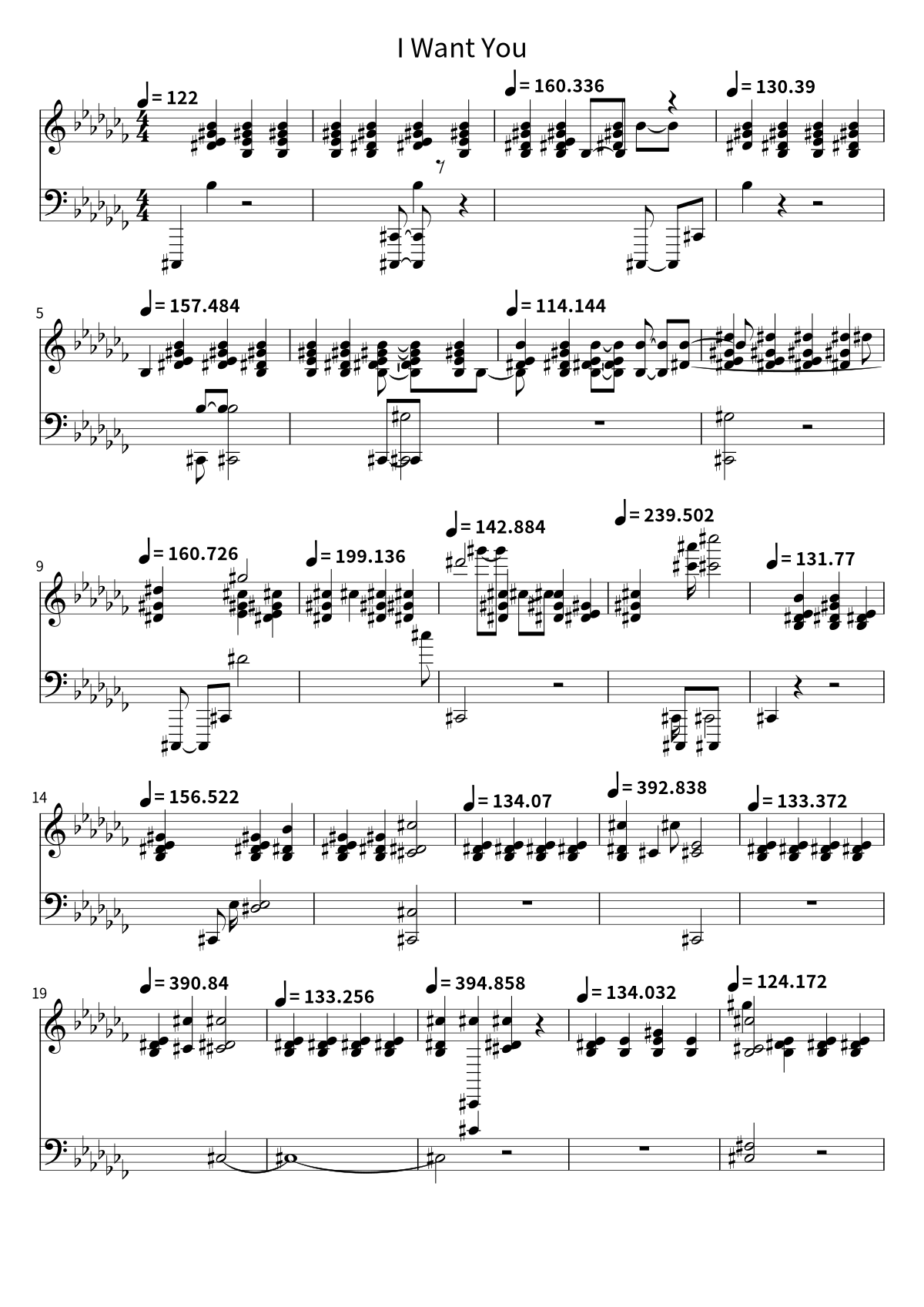 Primeira página da partitura de piano de I Want You, de Marvin Gaye