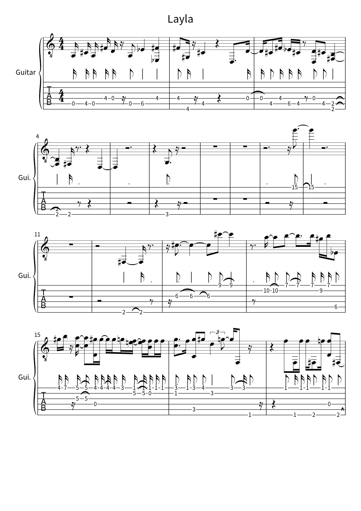 Derek & The Dominos《Layla》吉他谱第 1 页