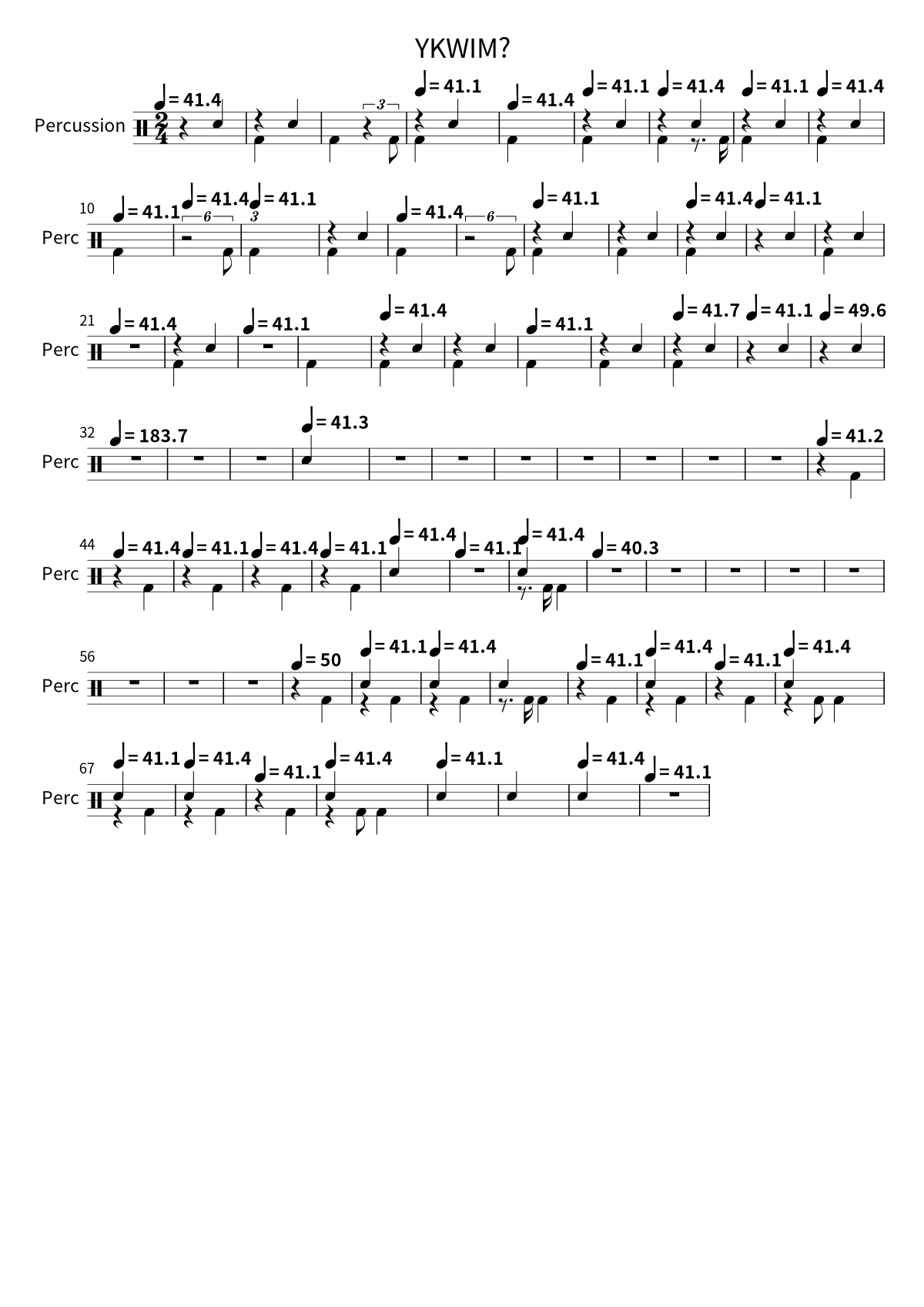 Primera página de la partitura de batería de YKWIM? de Yot Club