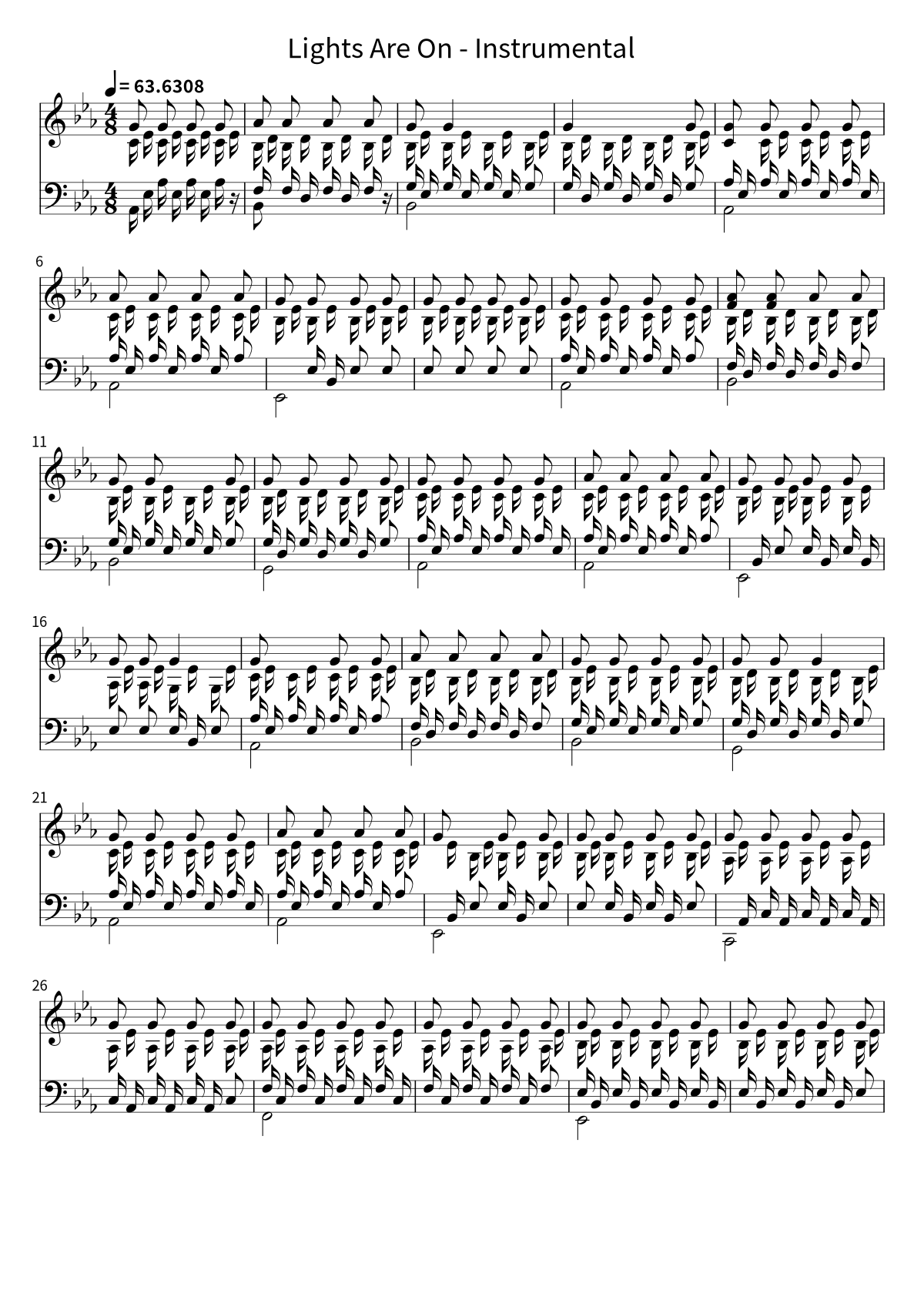 Edith Whiskers「Lights Are On - Instrumental」の楽譜（1ページ目）