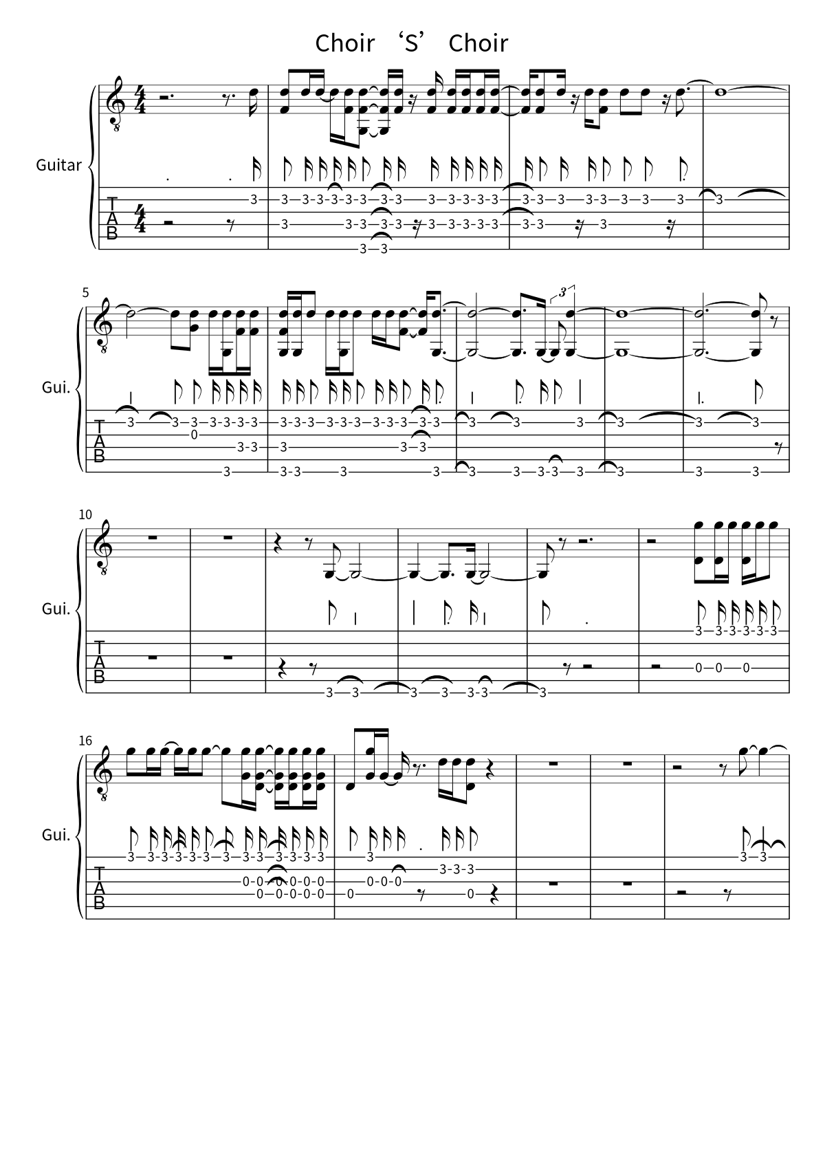 First page of the sheet music for Choir ‘S’ Choir by Ave Mujica