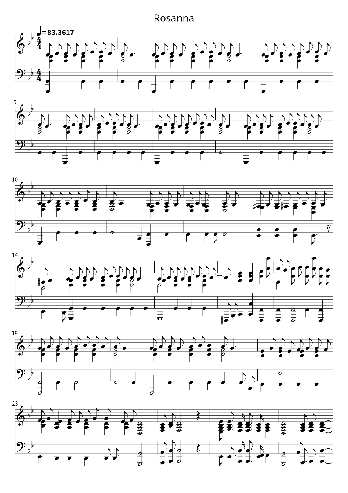«Rosanna» (TOTO): ноты для фортепиано, страница 1