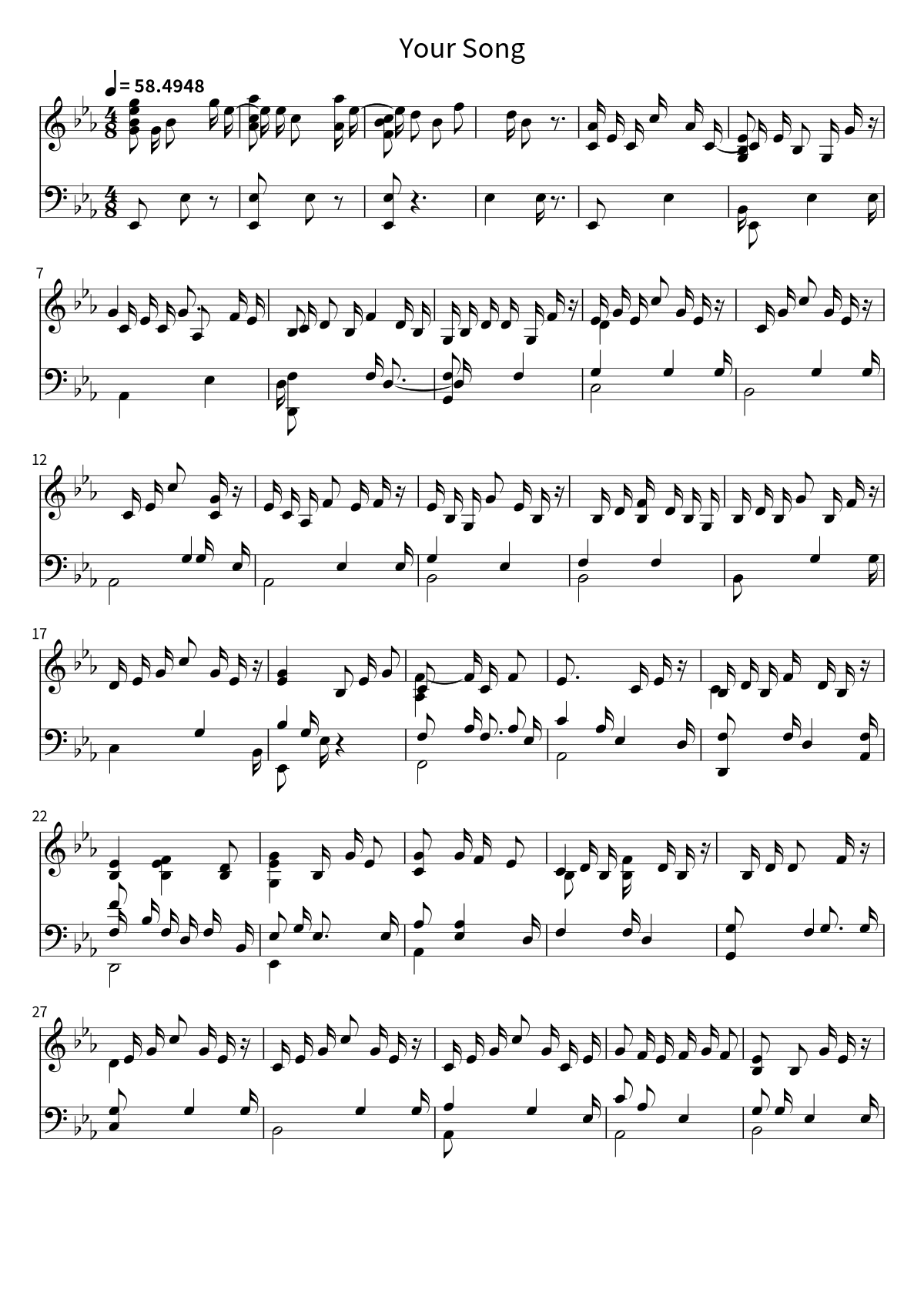 «Your Song» (Elton John): ноты, страница 1