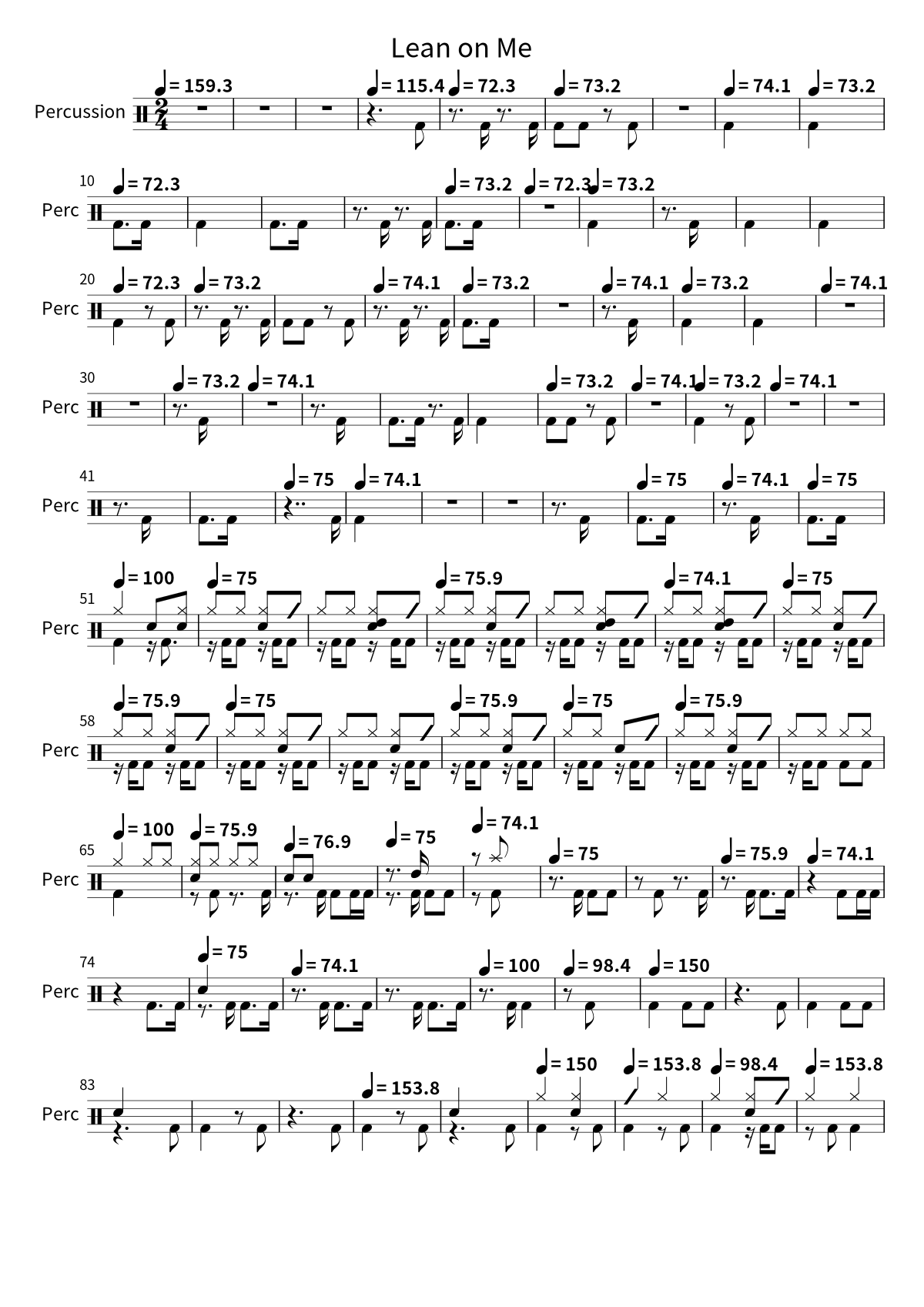 Lean on Me sheet preview