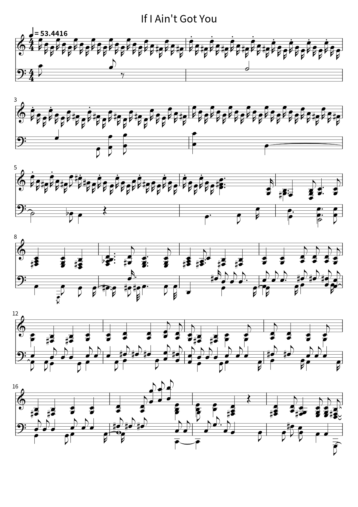 First page of the sheet music for If I Ain't Got You by Alicia Keys