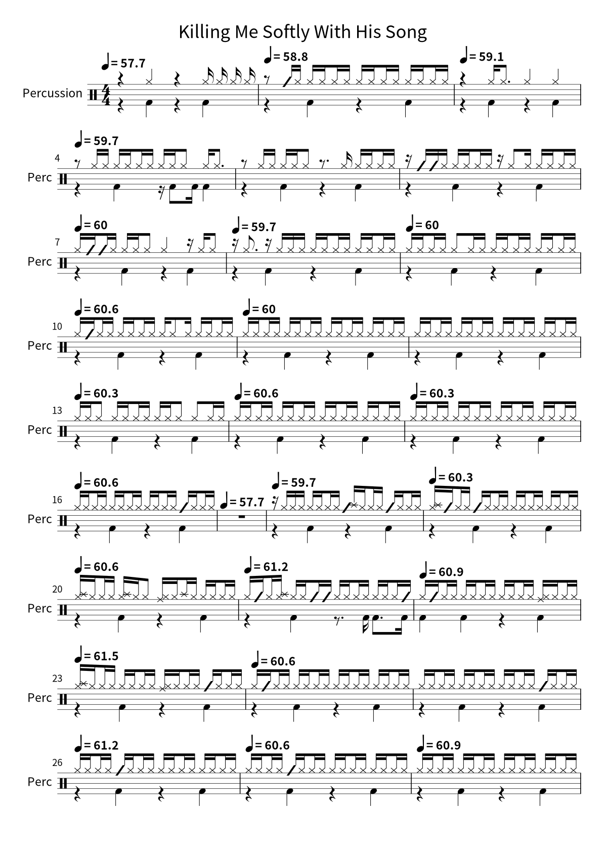 Killing Me Softly With His Song sheet preview