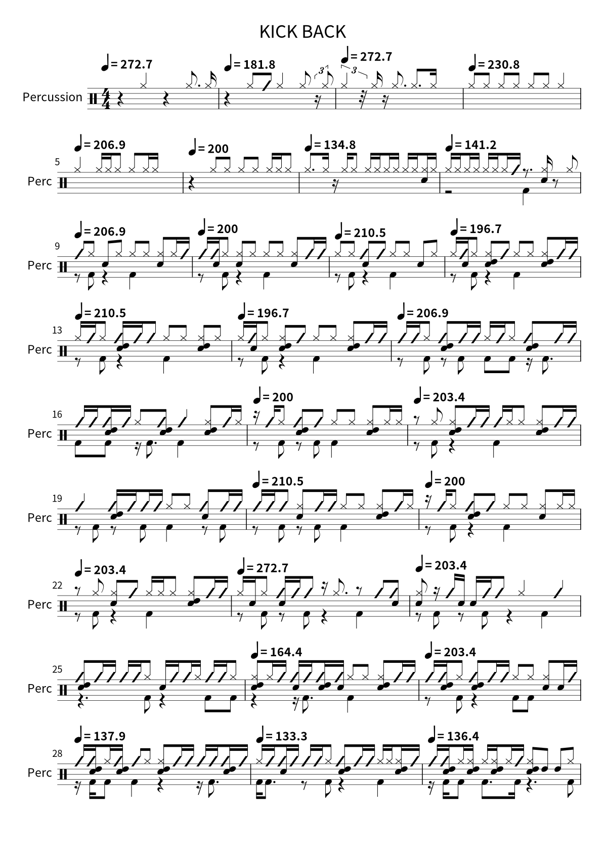 KICK BACK sheet preview