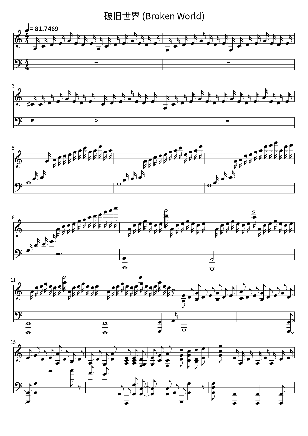 «破旧世界 (Broken World)» (Gabriel Piano): ноты, страница 1