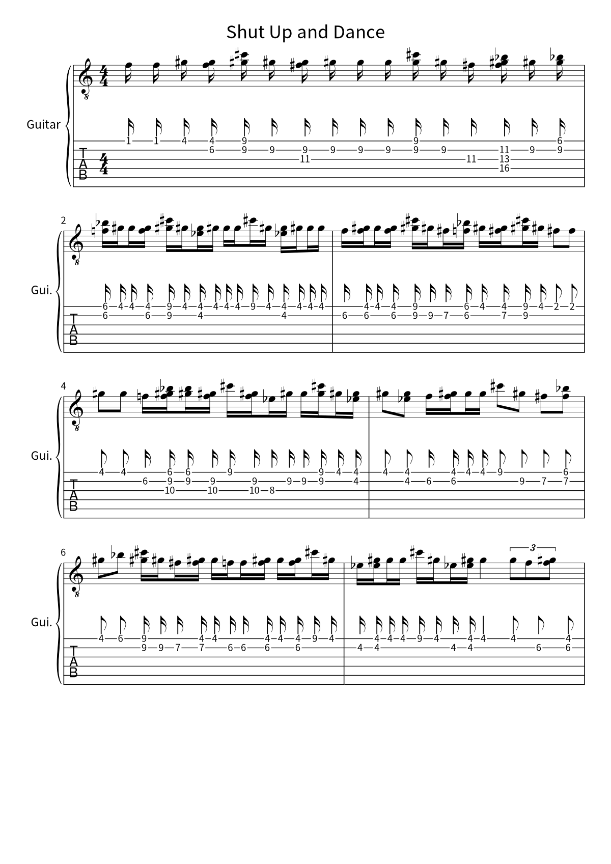 Primera página de la partitura de Shut Up and Dance de WALK THE MOON