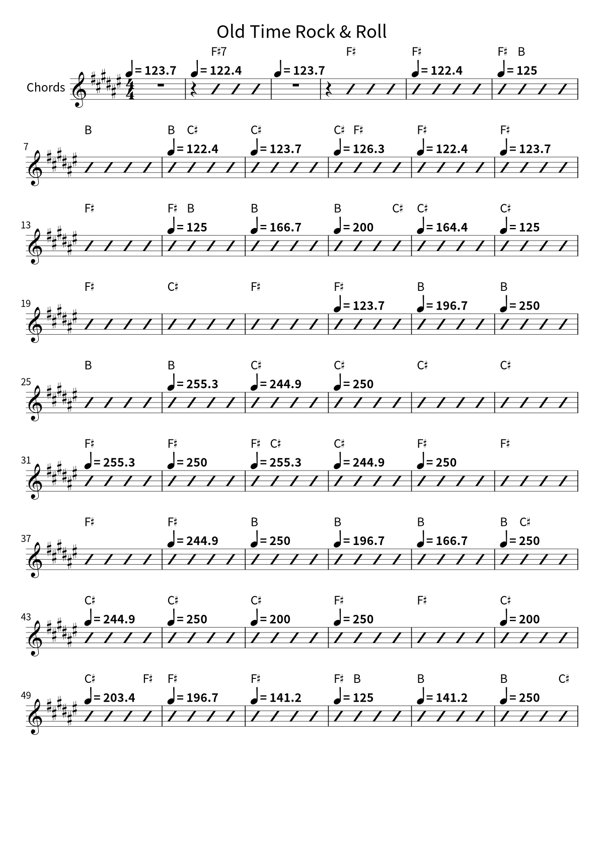 Bob Seger《Old Time Rock & Roll》和弦譜第 1 頁