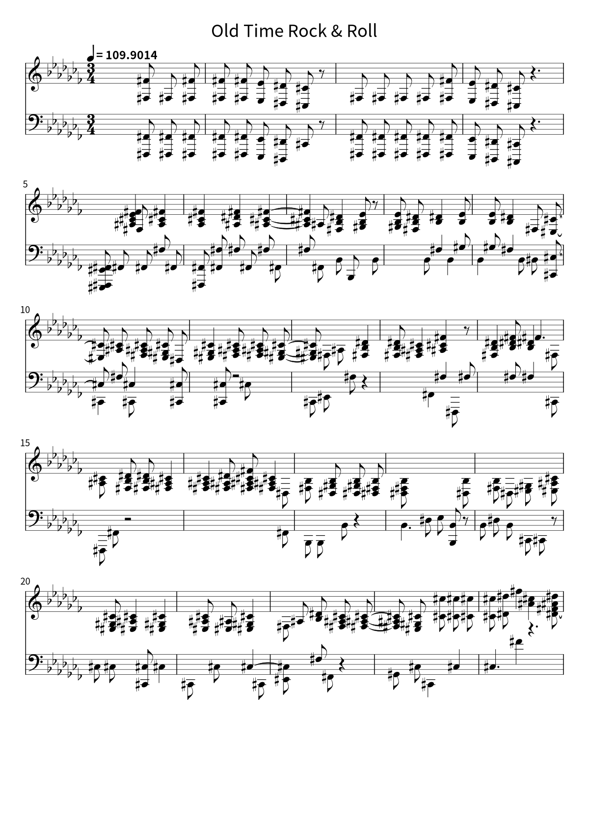 Primera página de la partitura de piano de Old Time Rock & Roll de Bob Seger