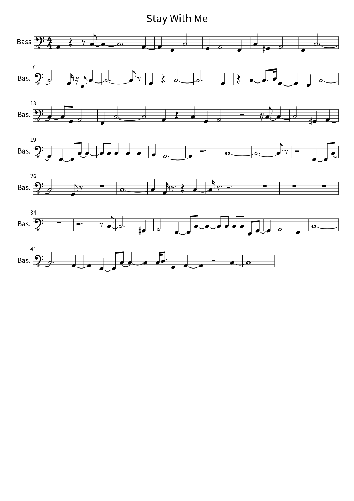 «Stay With Me» (Sam Smith): ноты для бас-гитары, страница 1