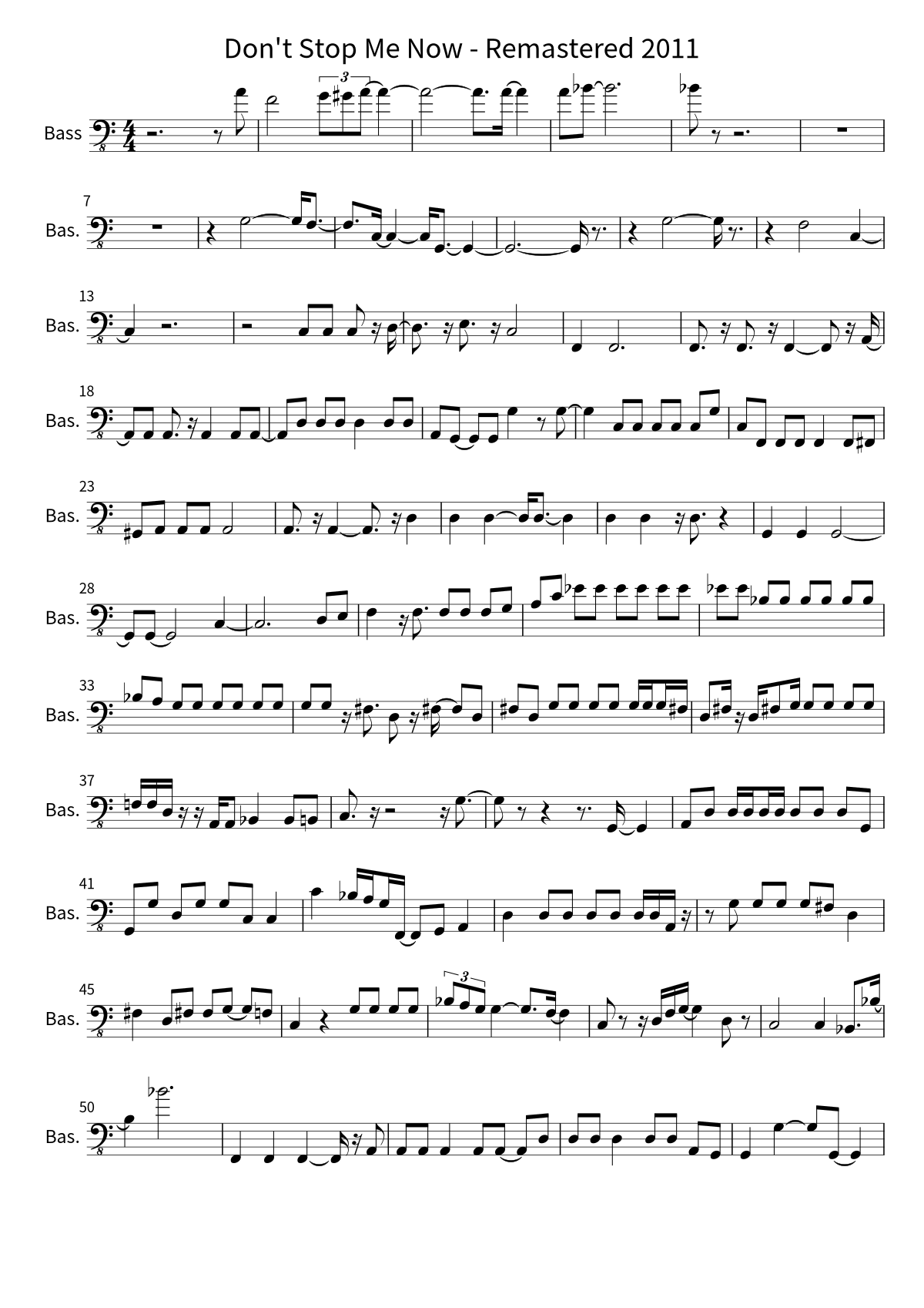 Primera página de la partitura de Don't Stop Me Now - Remastered 2011 de Queen