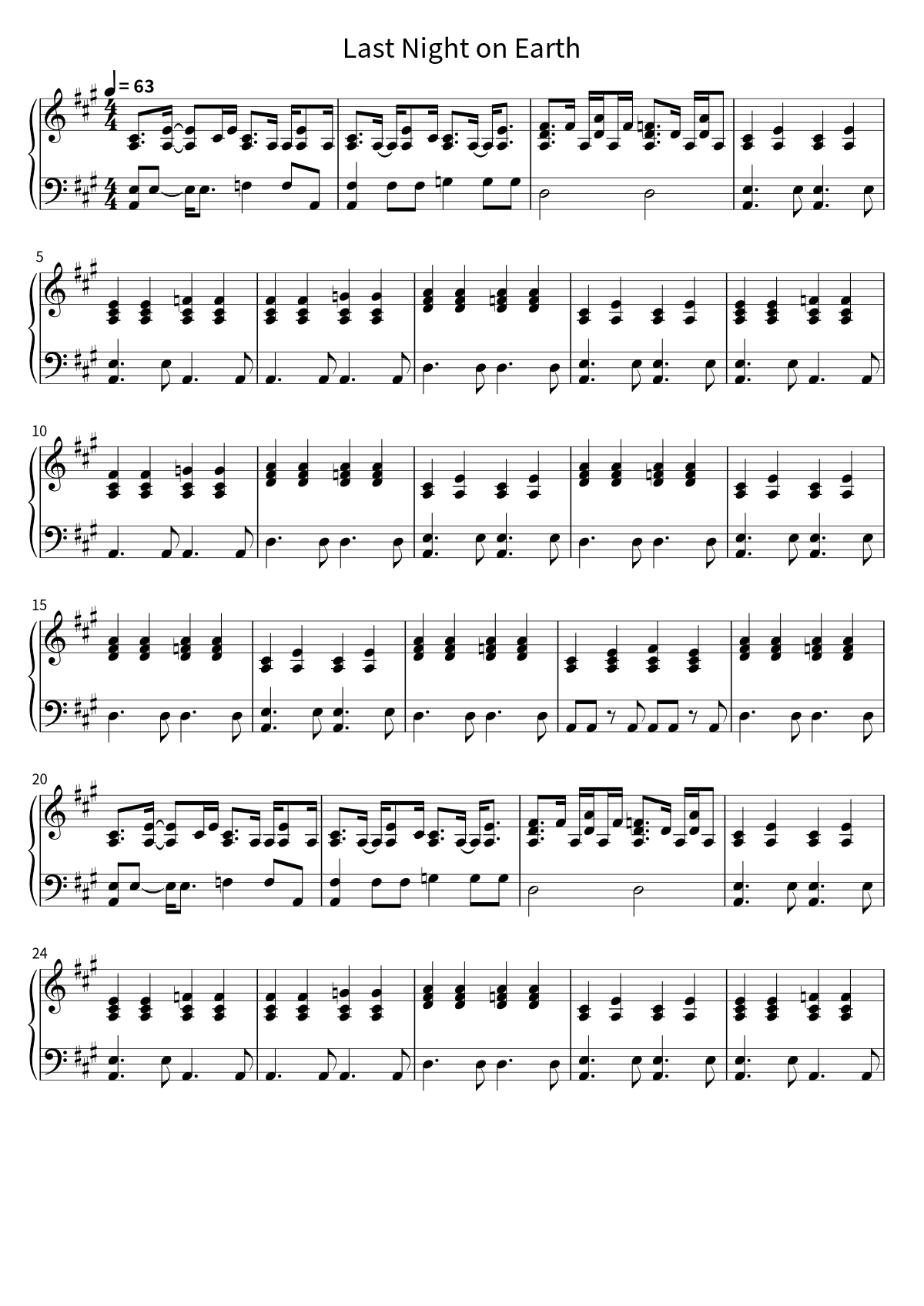 «Last Night on Earth» (Green Day): ноты, страница 1