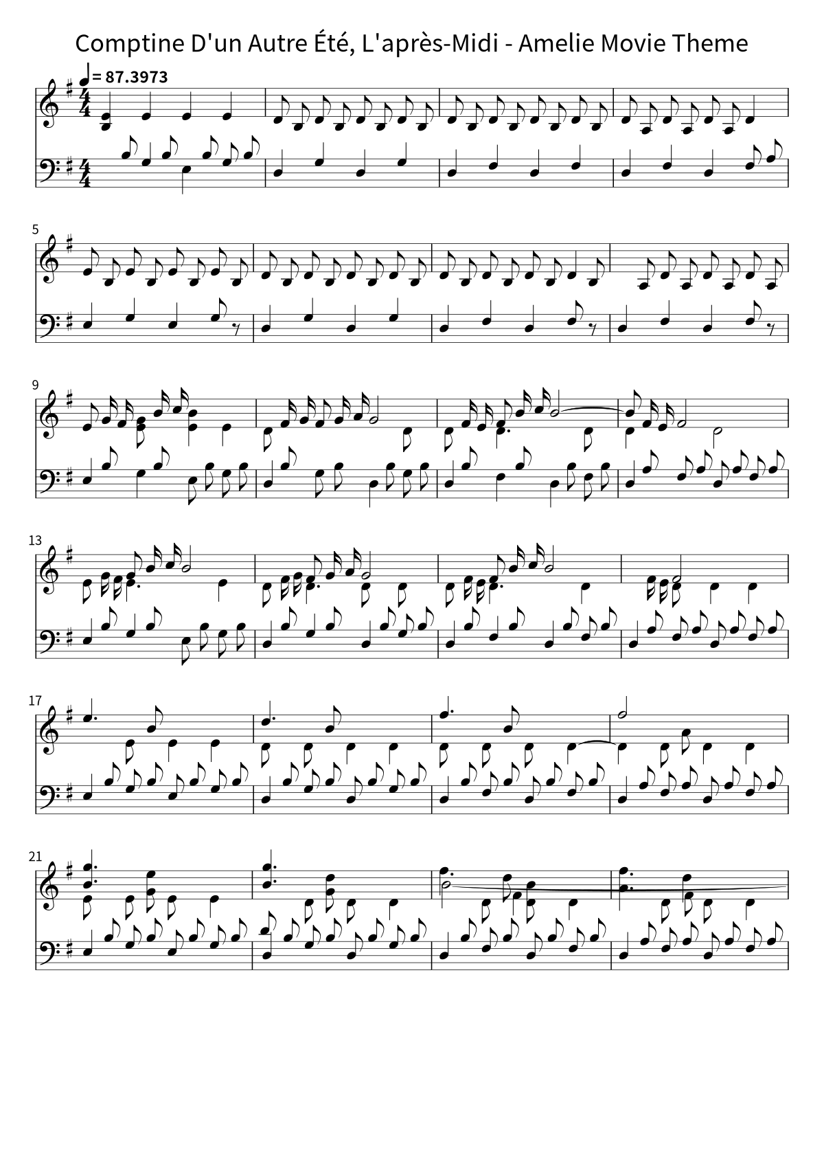 «Comptine D'un Autre Été, L'après-Midi - Amelie Movie Theme» (Jonas Kvarnström): ноты, страница 1