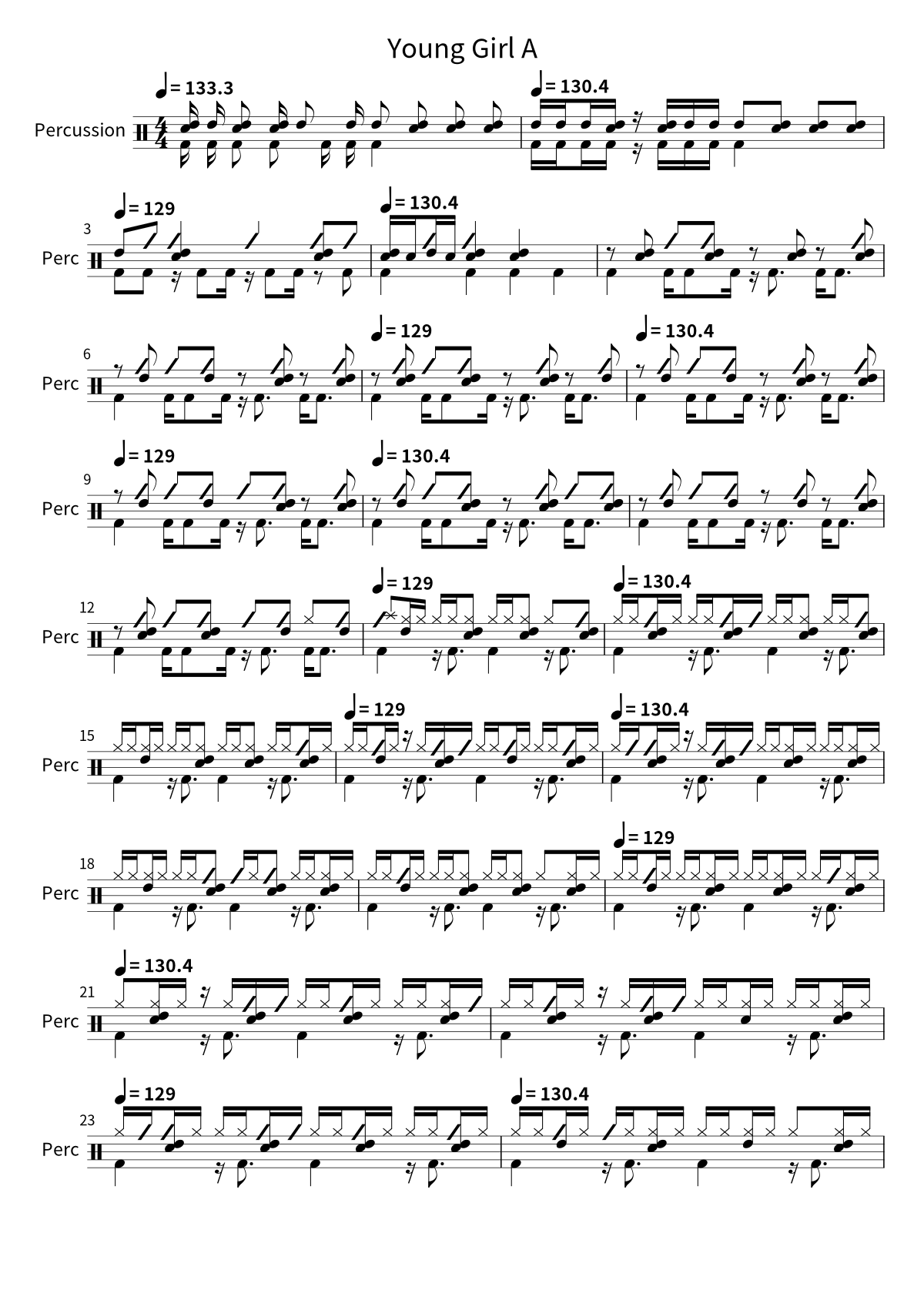 Young Girl A sheet preview
