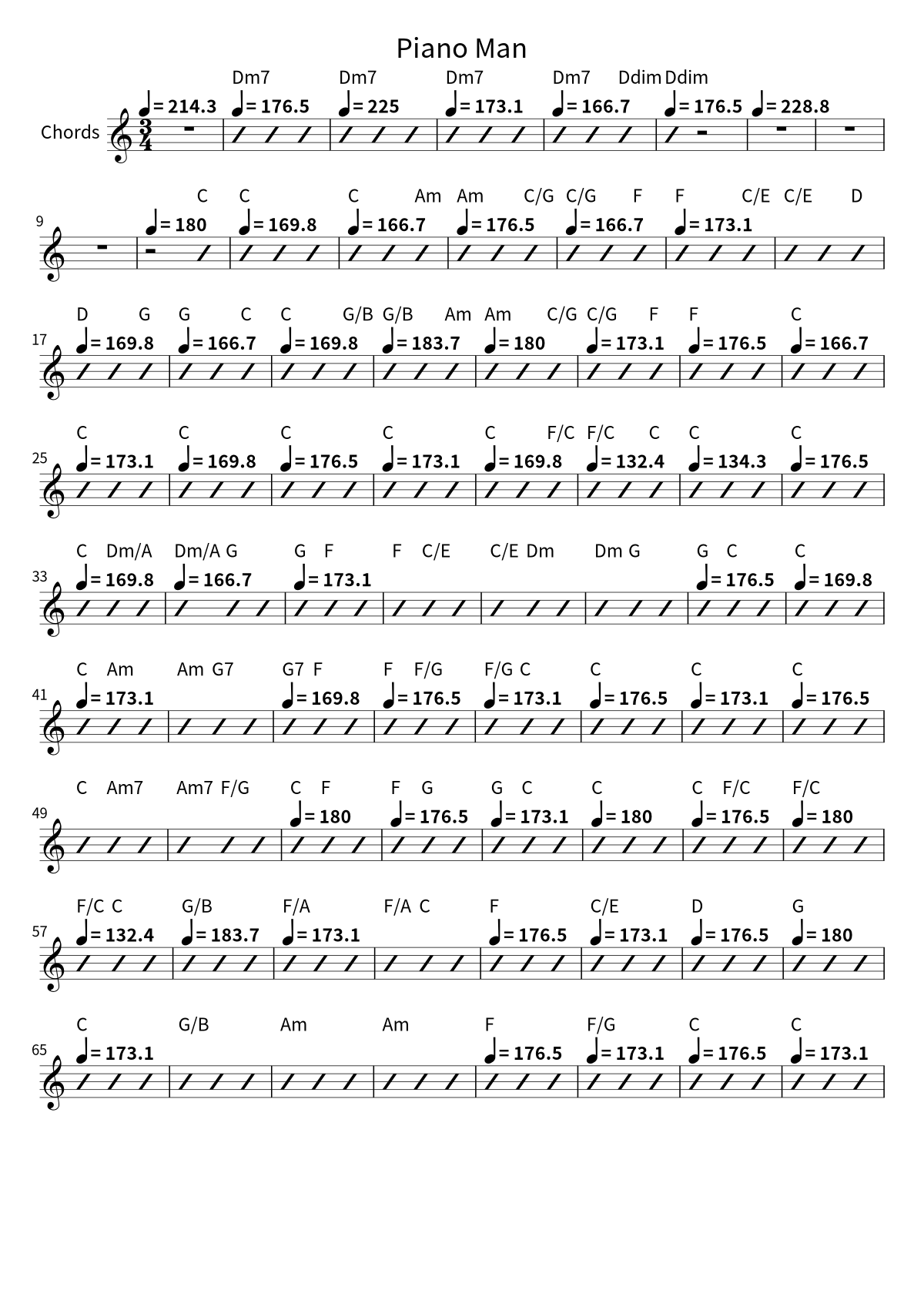 Billy Joel《Piano Man》和弦譜第 1 頁