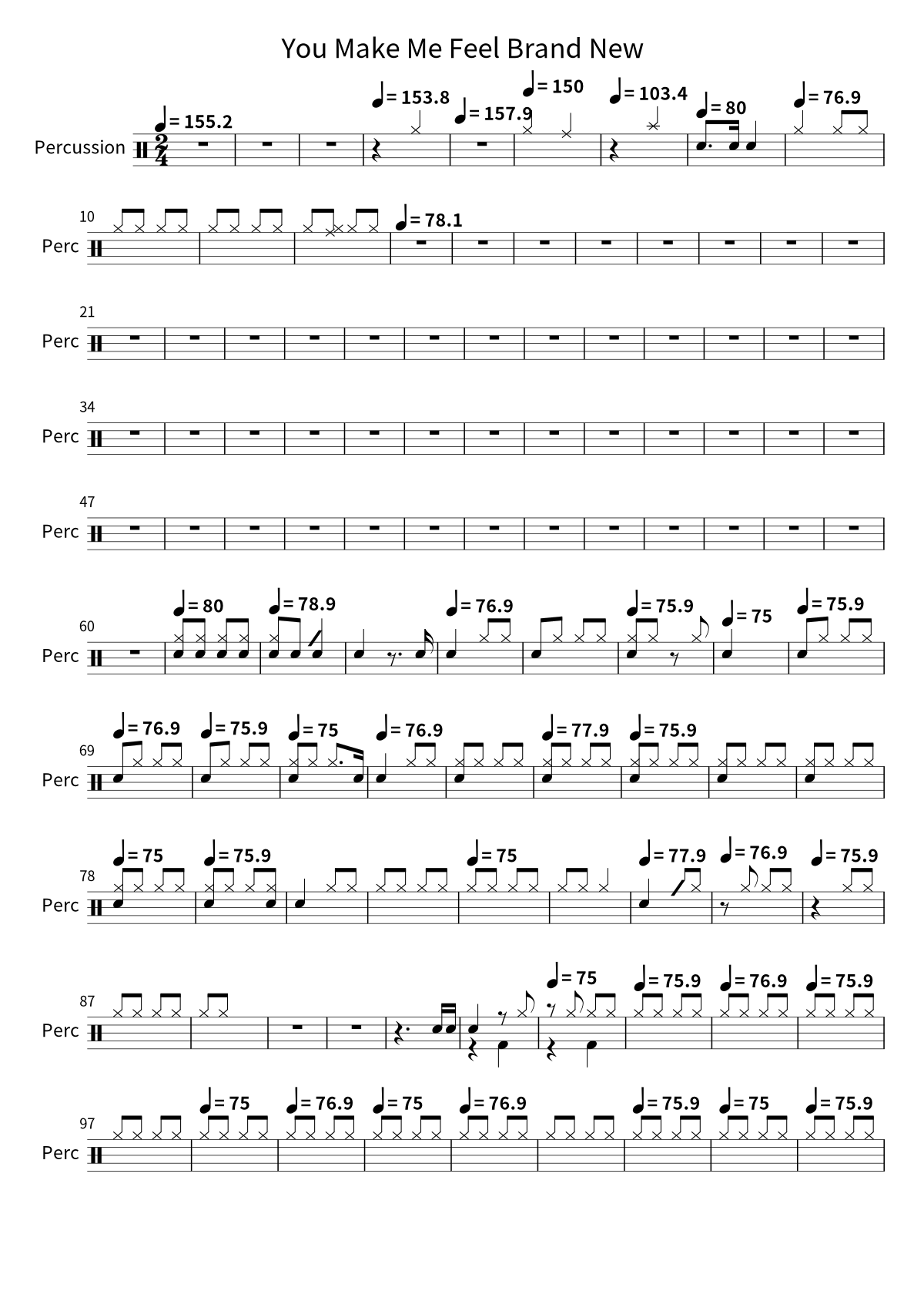 You Make Me Feel Brand New sheet preview