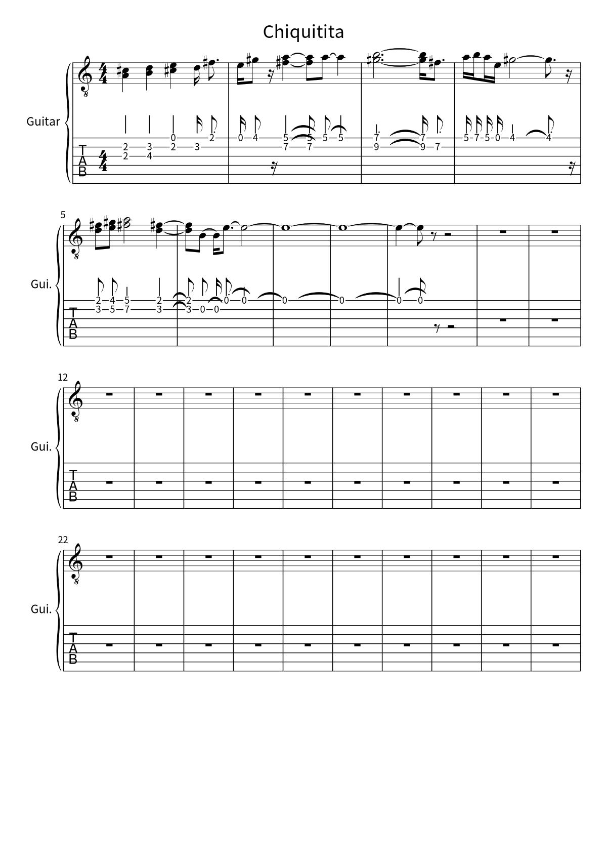 ABBA《Chiquitita》吉他谱第 1 页