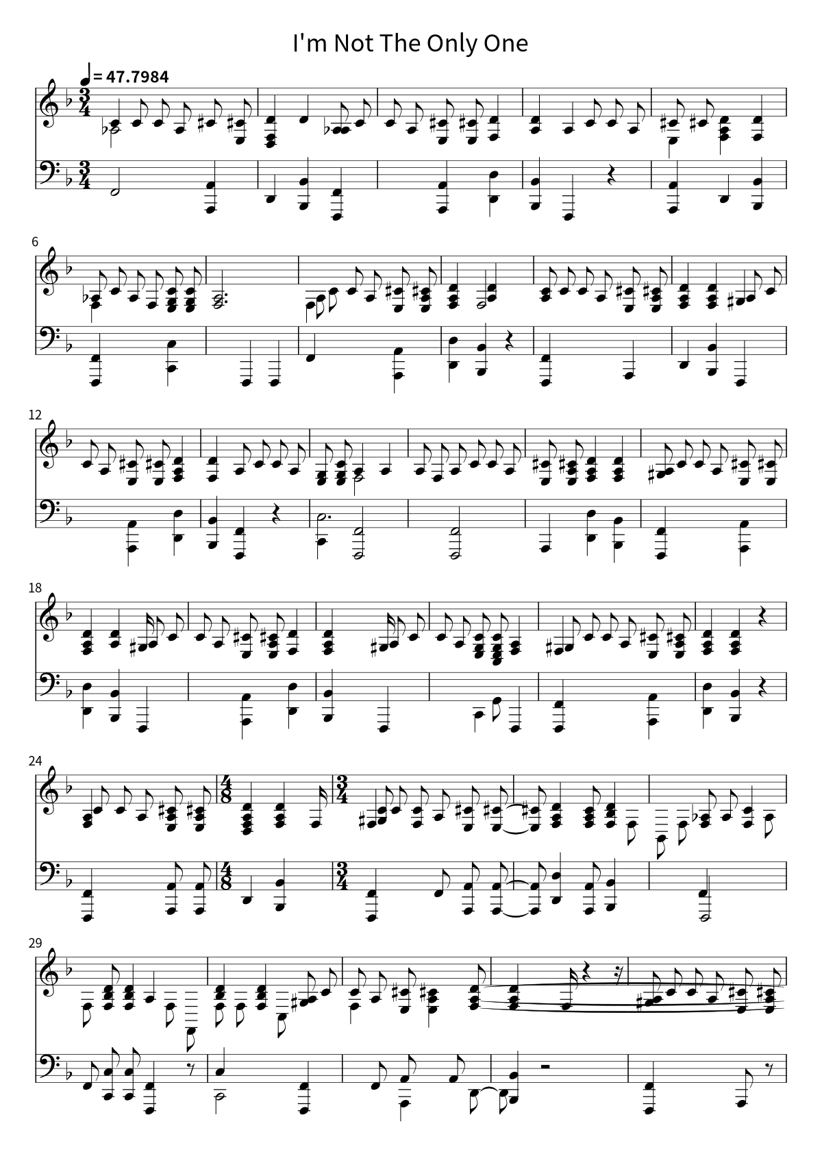 Primera página de la partitura de I'm Not The Only One de Sam Smith