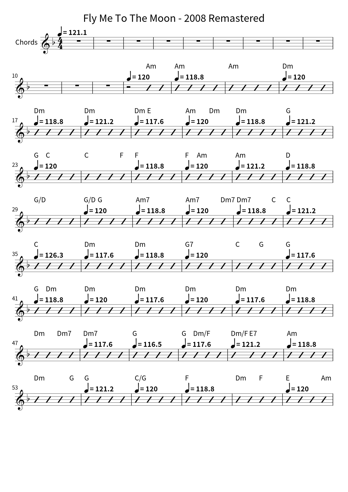 Frank Sinatra《Fly Me To The Moon - 2008 Remastered》和弦谱第 1 页