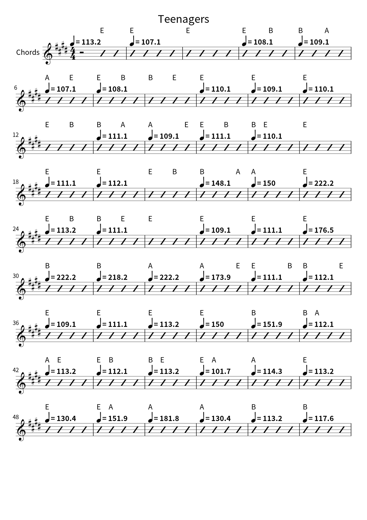 My Chemical Romance《Teenagers》和弦谱第 1 页