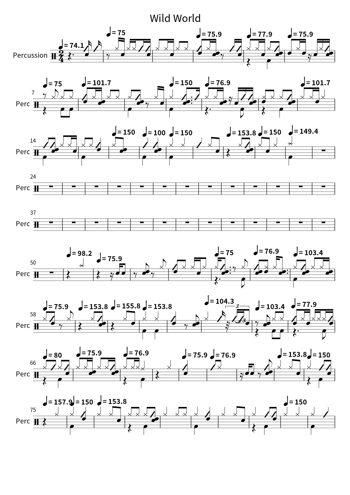 «Wild World» (Yusuf / Cat Stevens): ноты для барабанов, страница 1