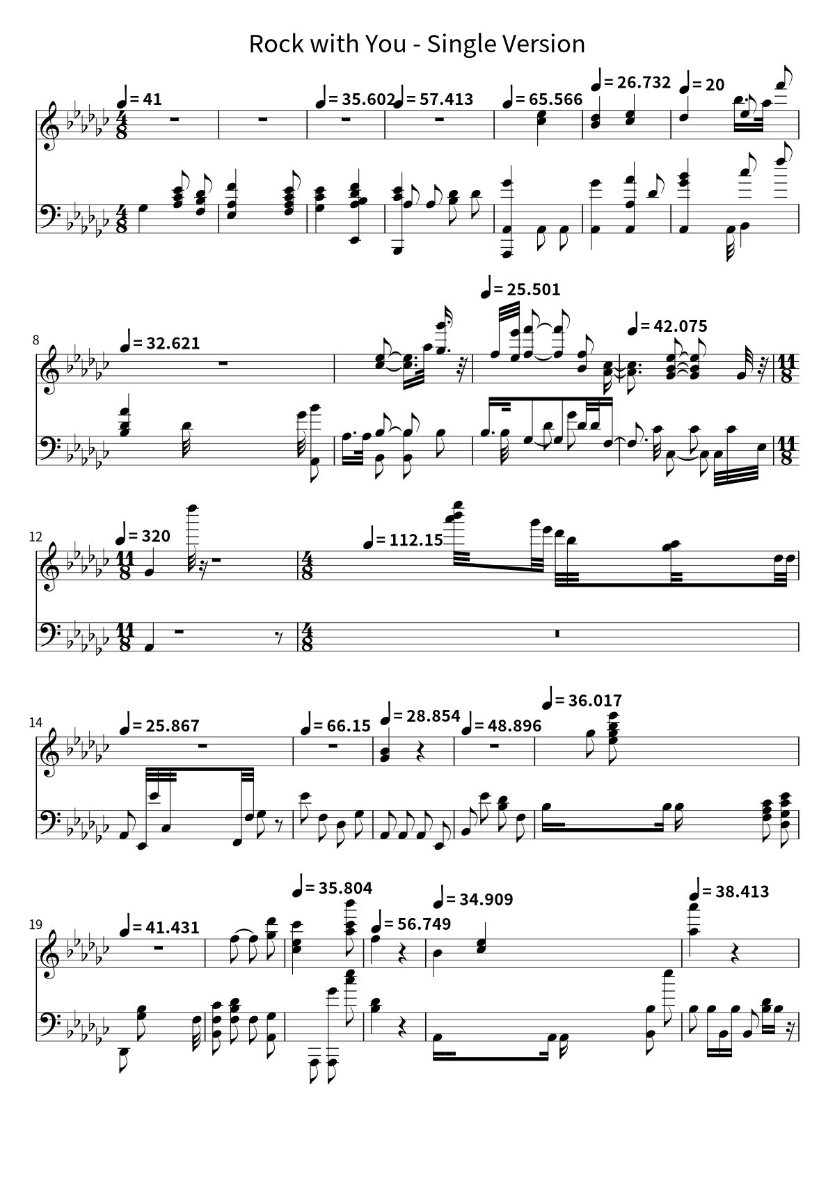 Primera página de la partitura de Rock with You - Single Version de Michael Jackson