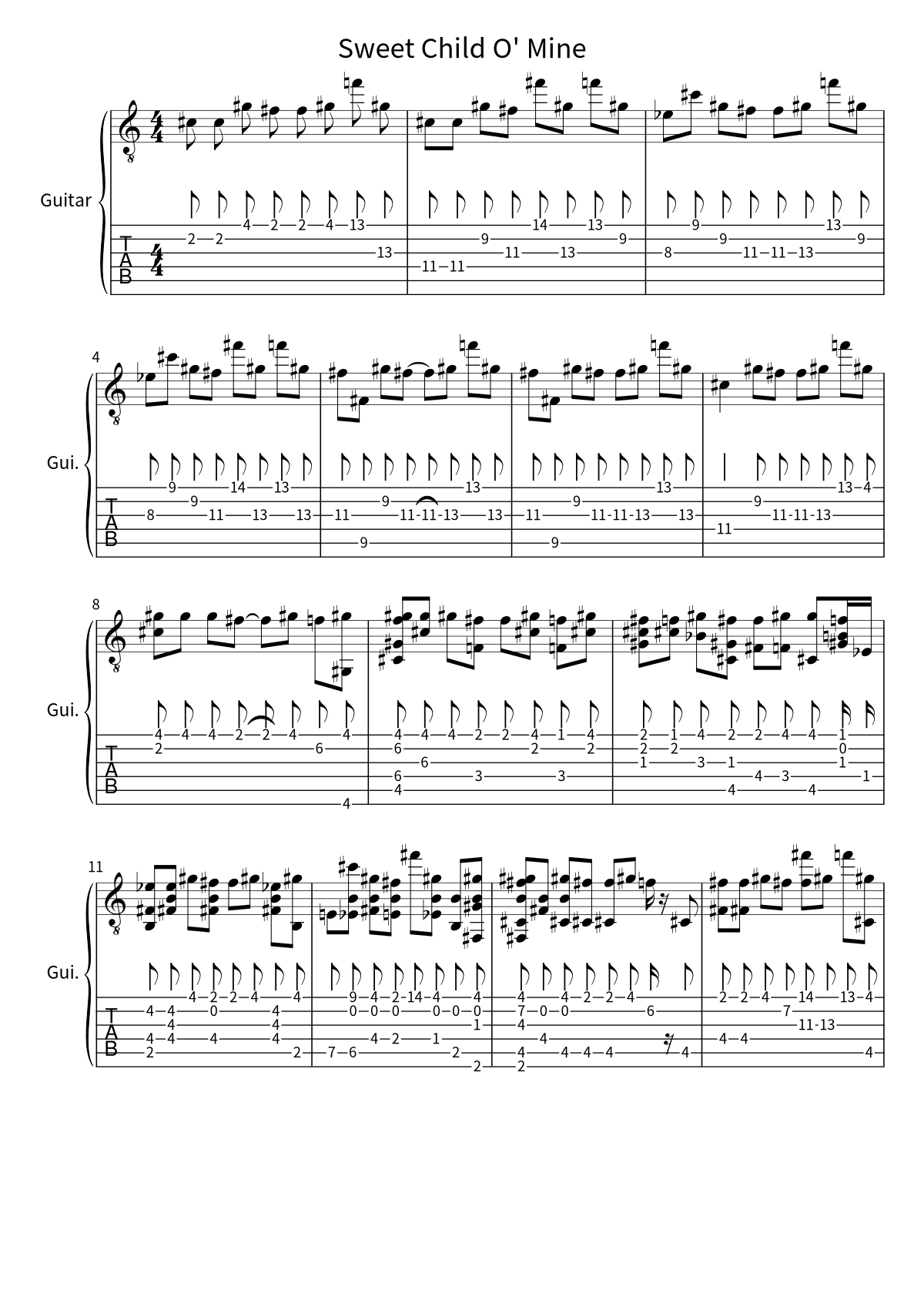 «Sweet Child O' Mine» (Guns N' Roses): ноты, страница 1